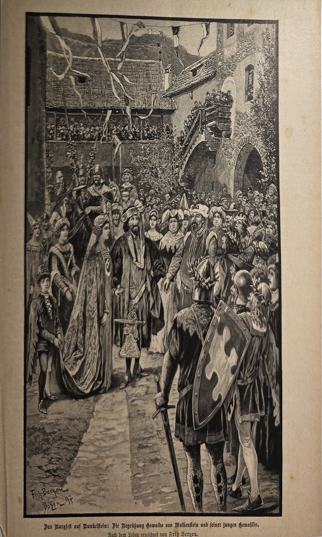 Historischer Festzug in enger Straße
