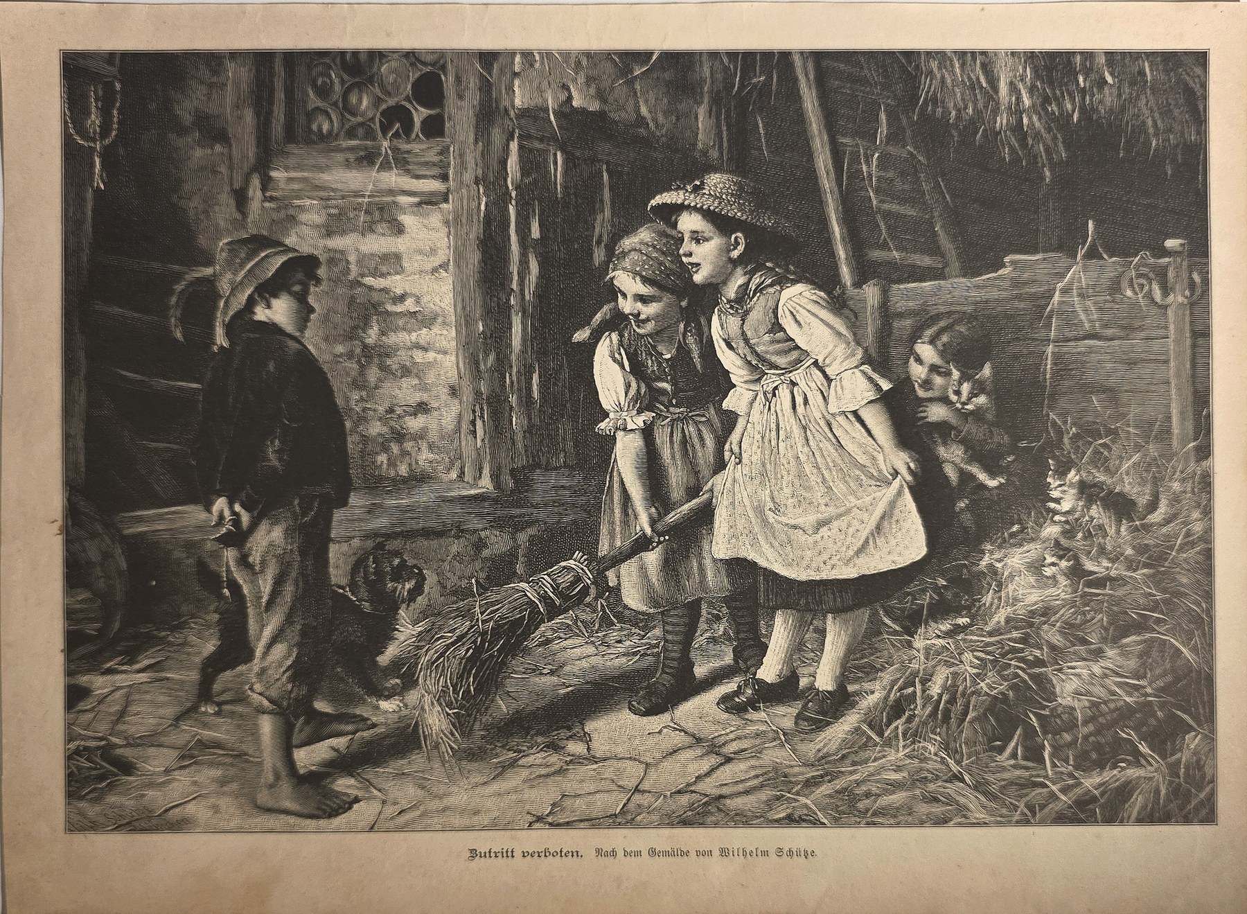 Kinder auf einem Waldweg