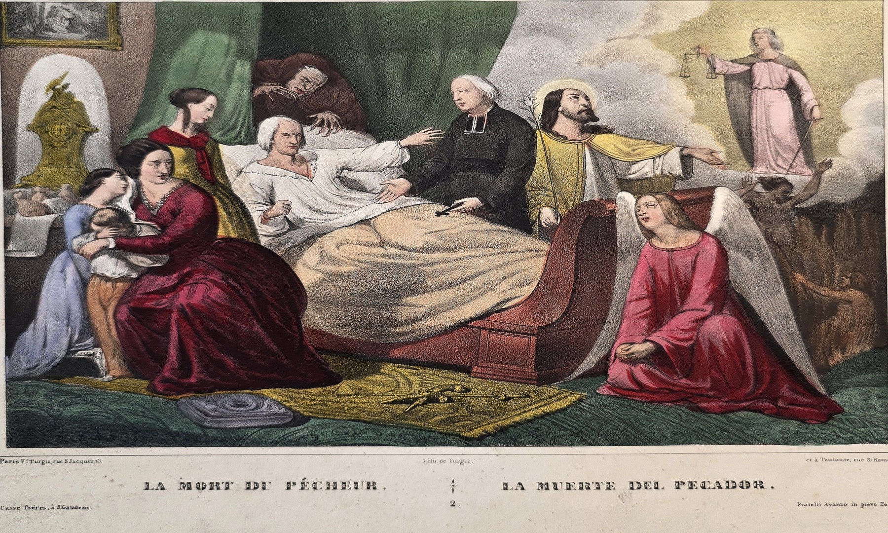 einer Sterbeszene am Bett mit mehreren Personen