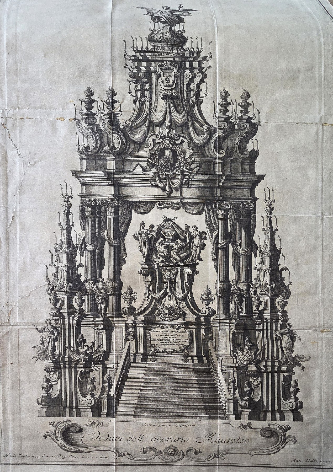 Historische Darstellung – eines monumentalen barocken Ehrenaufbaus