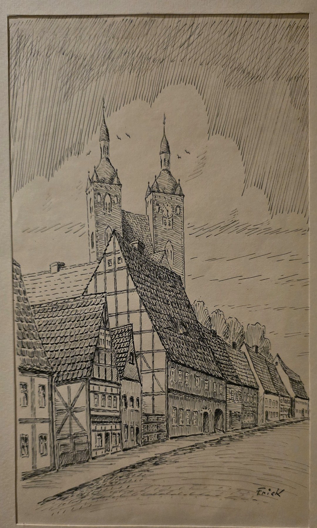 einer Kirche mit Doppeltürmen