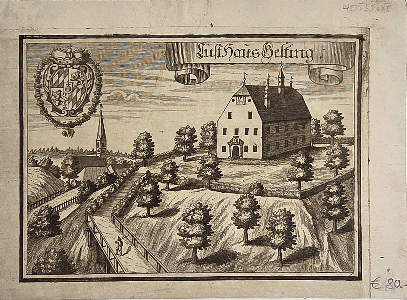 Lusthaus Hetting in umfriedeter Gartenlandschaft