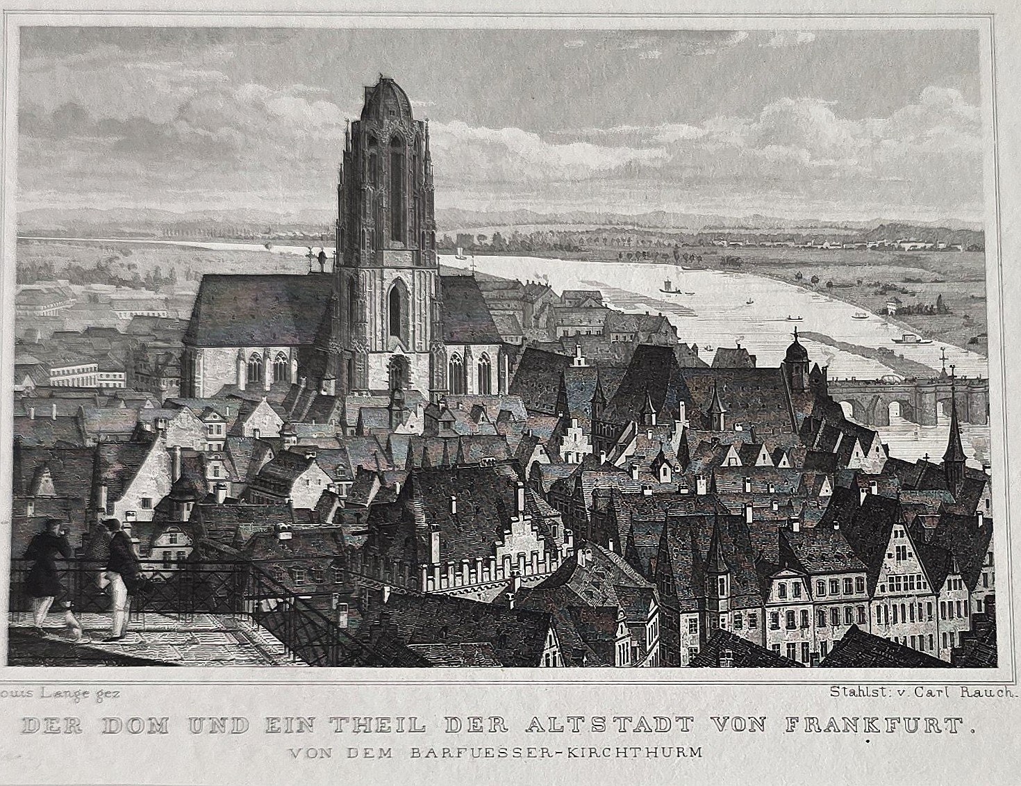 Historische Darstellung – Dom über dichtem Altstadtviertel
