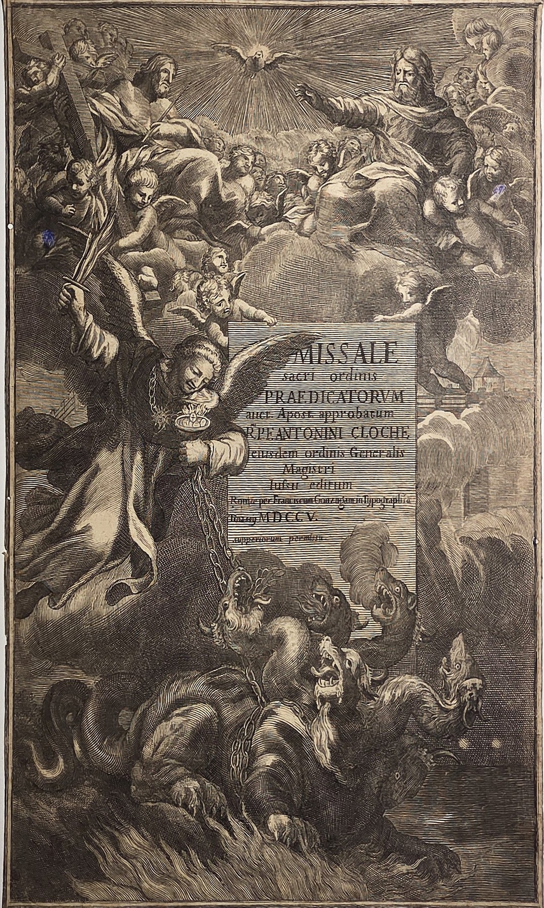 Titelblatt mit Engeln und Missale-Inschrift