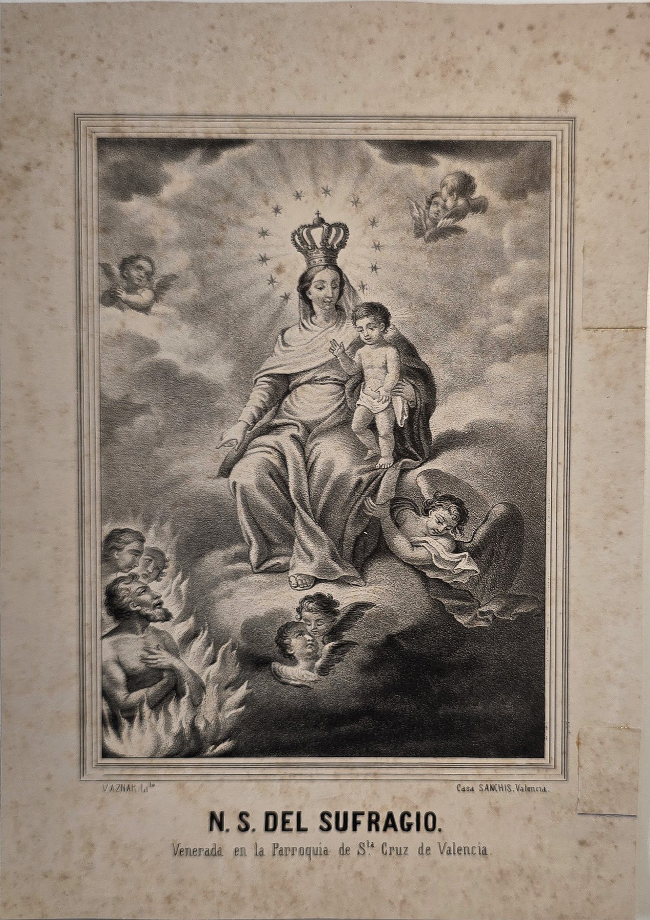 Madonna mit Kind über betenden Figuren