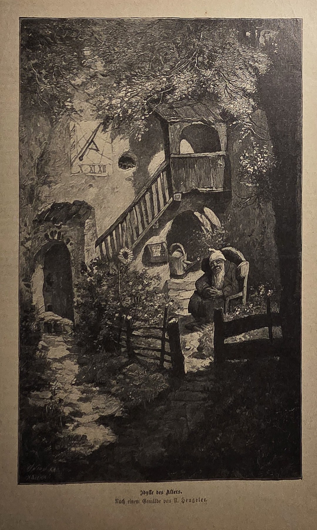 Enger Dorfweg mit Treppe und Häusern
