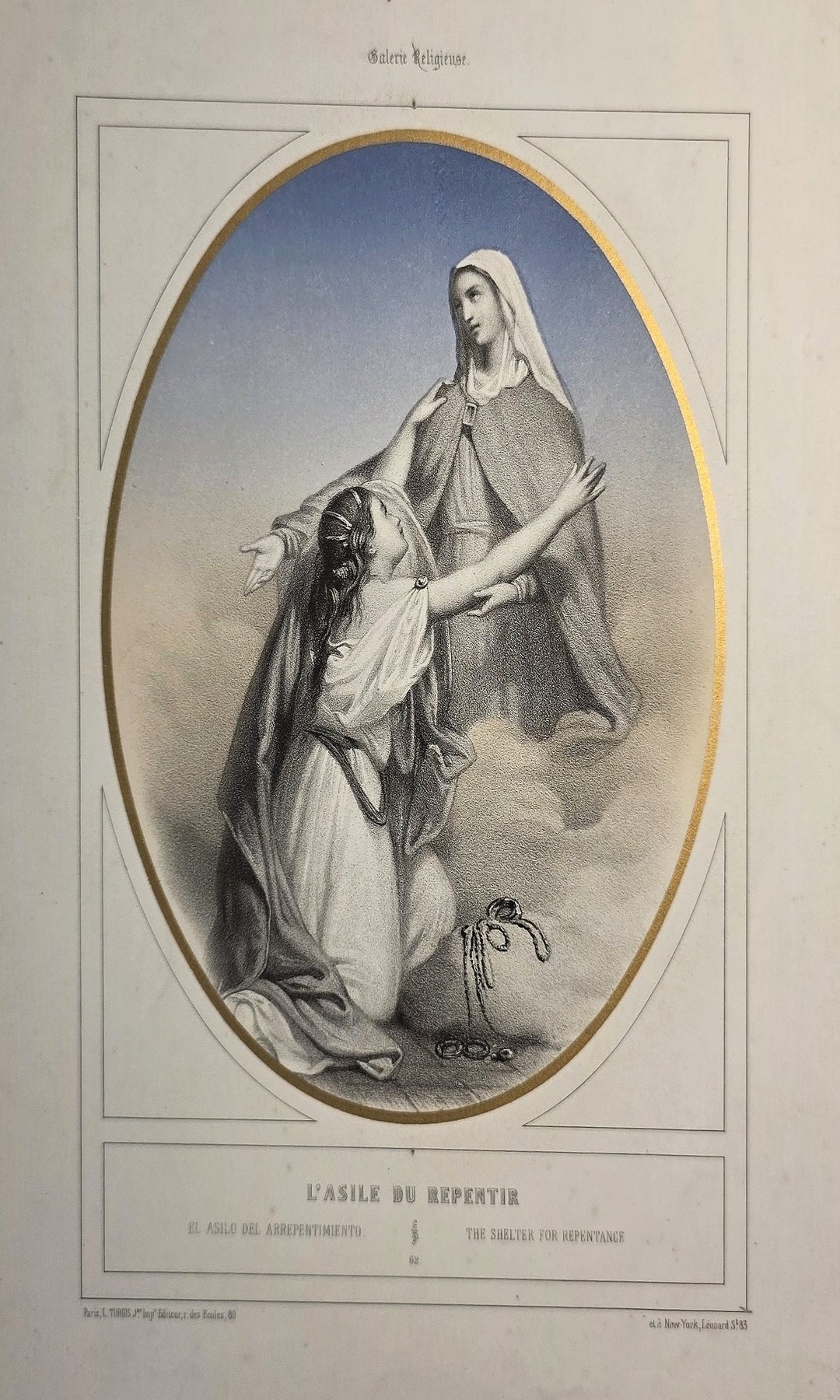 Ovale mit Marienfigur und kniender Begleitperson