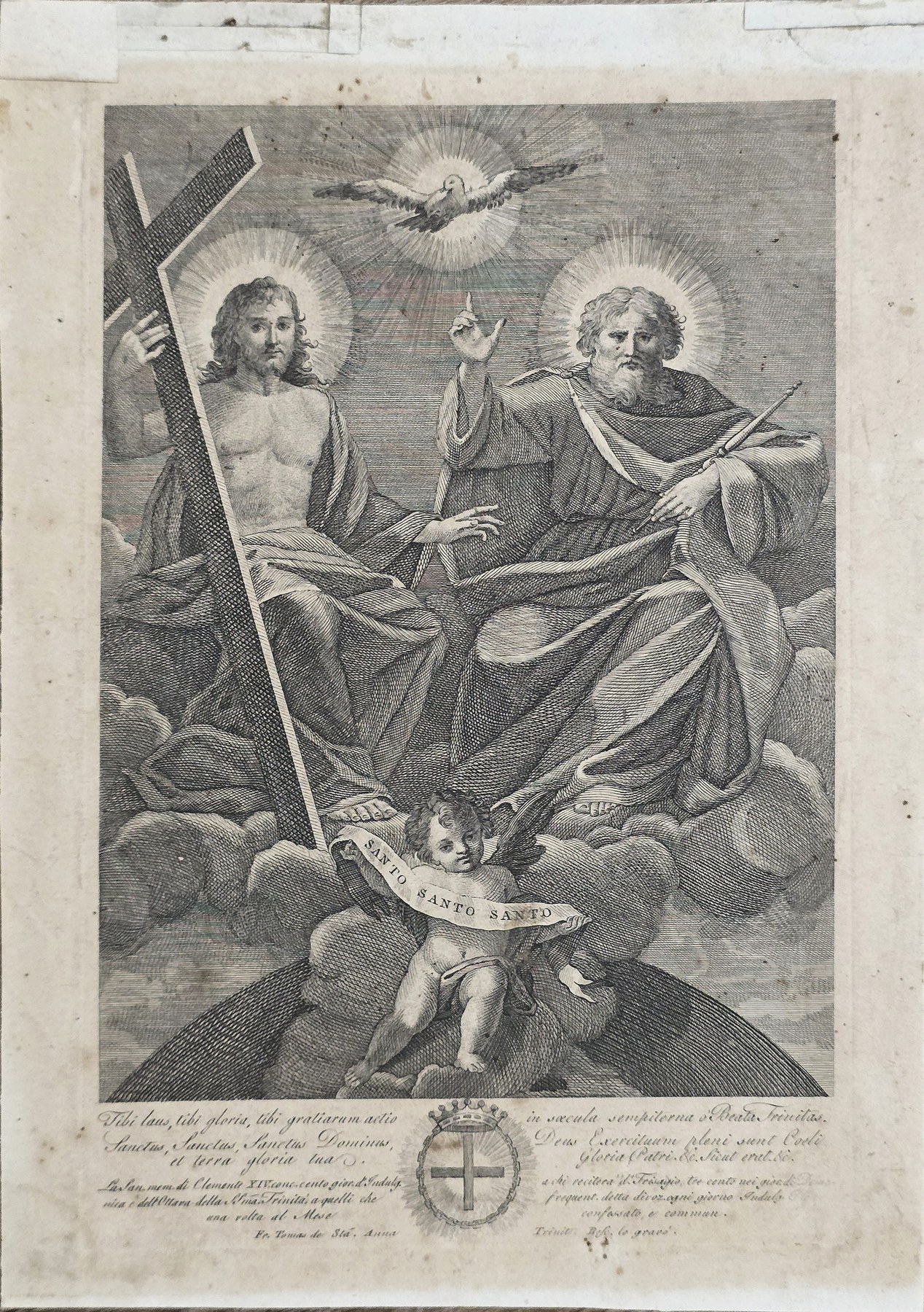 Zwei Heilige mit Kreuz und Buch