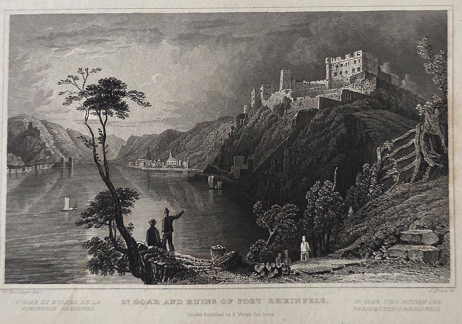 einer Burg auf schroffem Rheinfelsen
