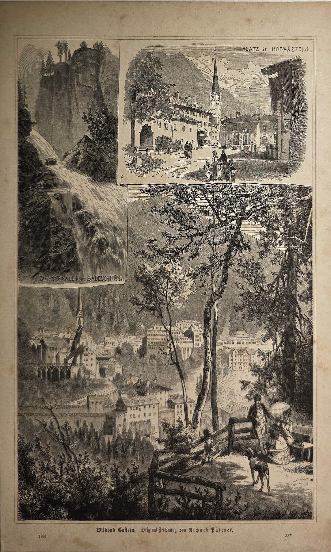 Mehrteilige Ansichten mit Landschaft und Gebäuden