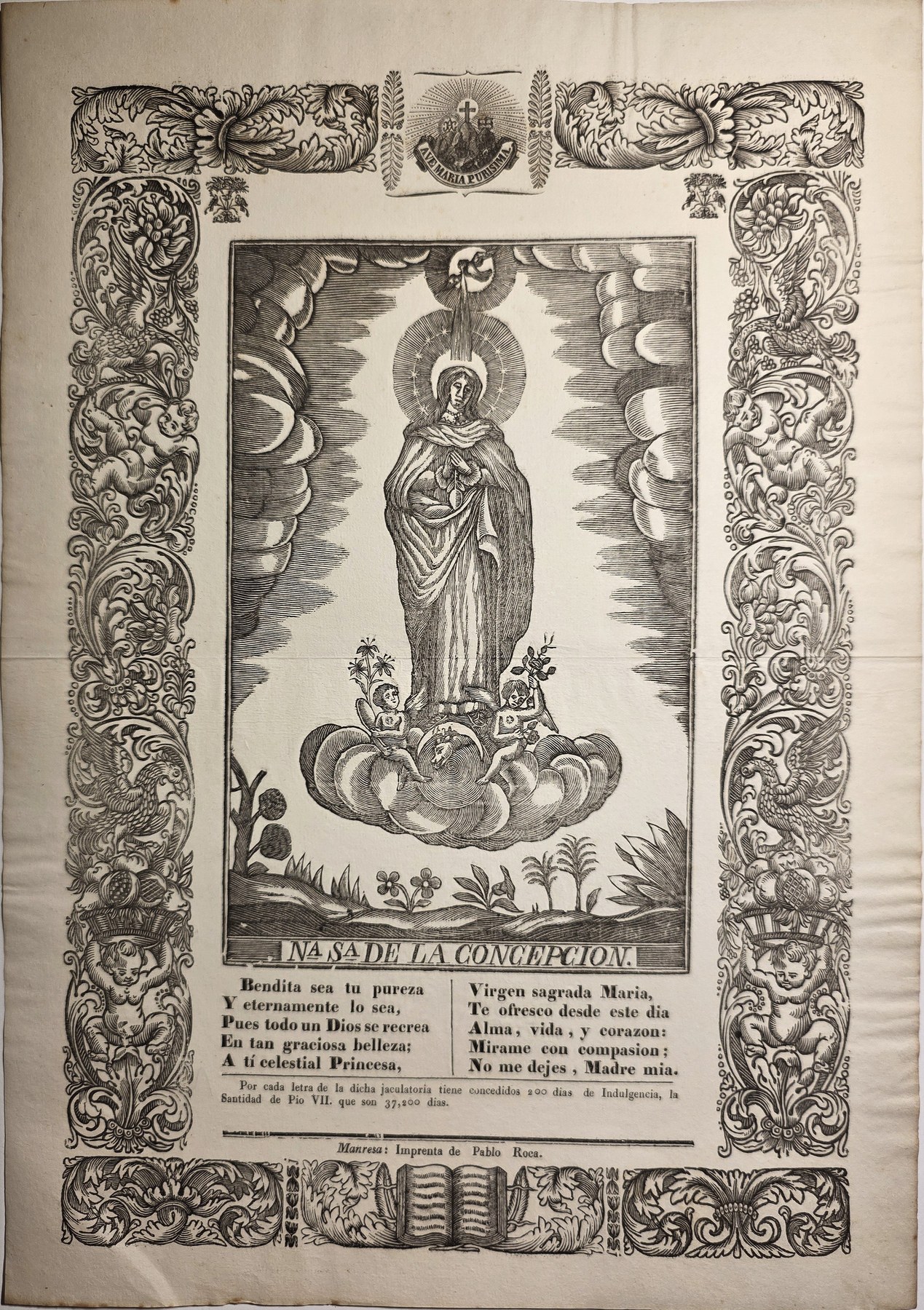 Madonna in ornamentaler Bordüre