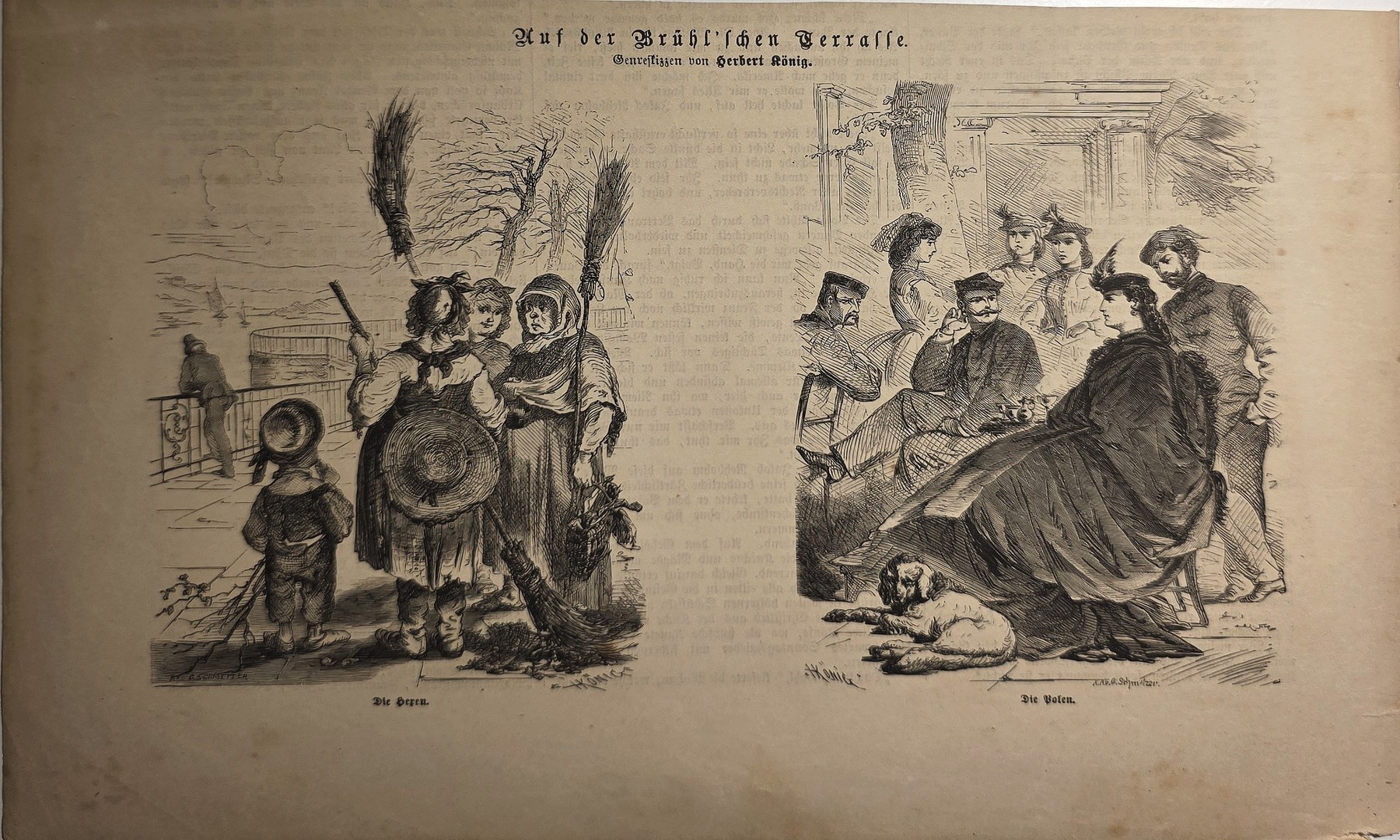 Historische figürliche Darstellung – Humoristische Figurengruppe in zwei Szenen