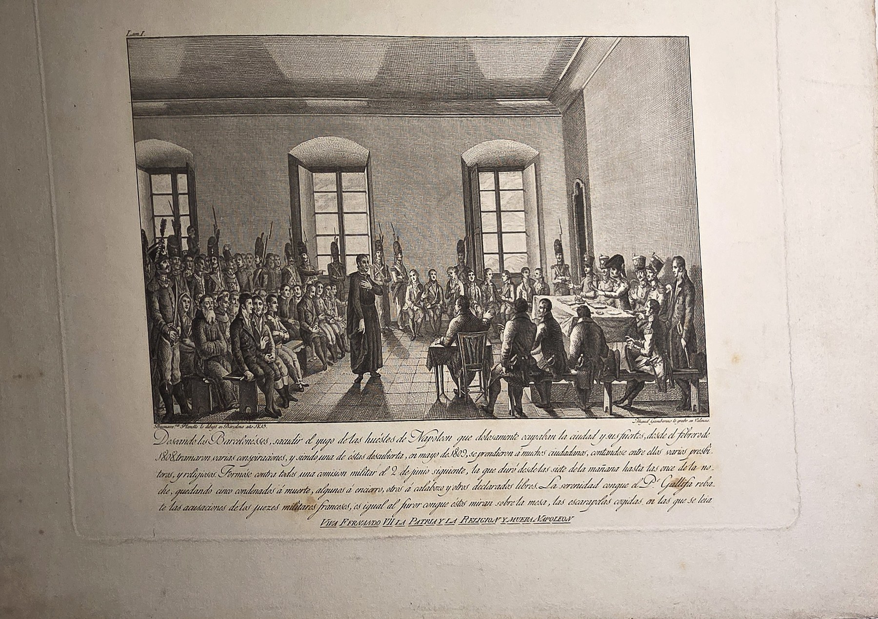 Historische Darstellung – mit großer Zuhörerschaft in Innenraum