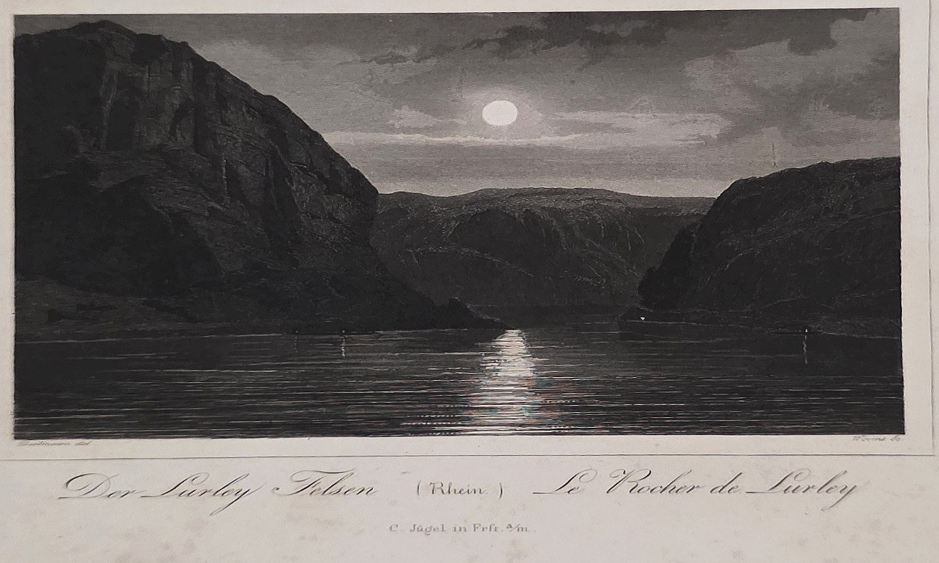 Nächtliche Felsenschlucht mit Mond