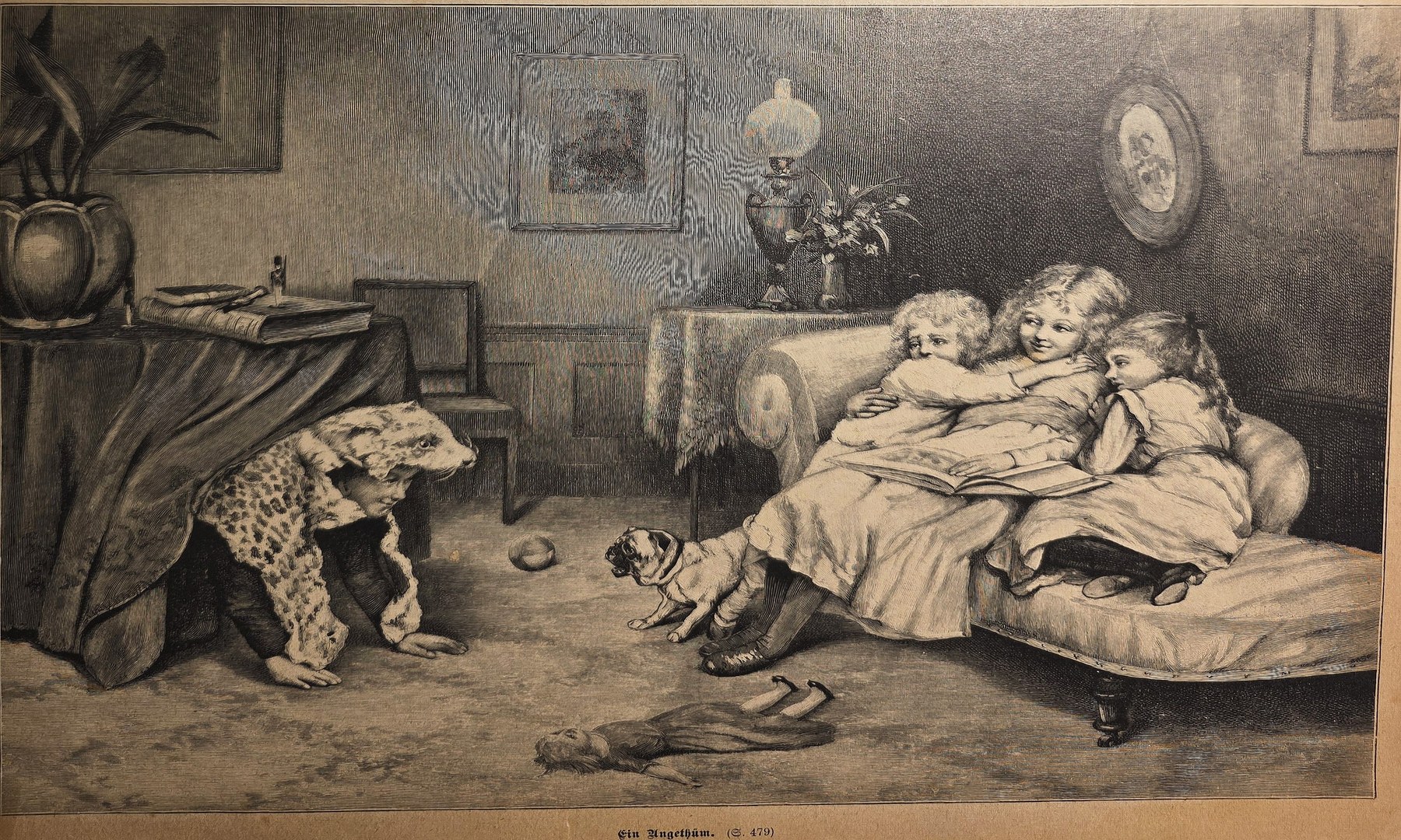 Häusliche Szene am Krankenbett