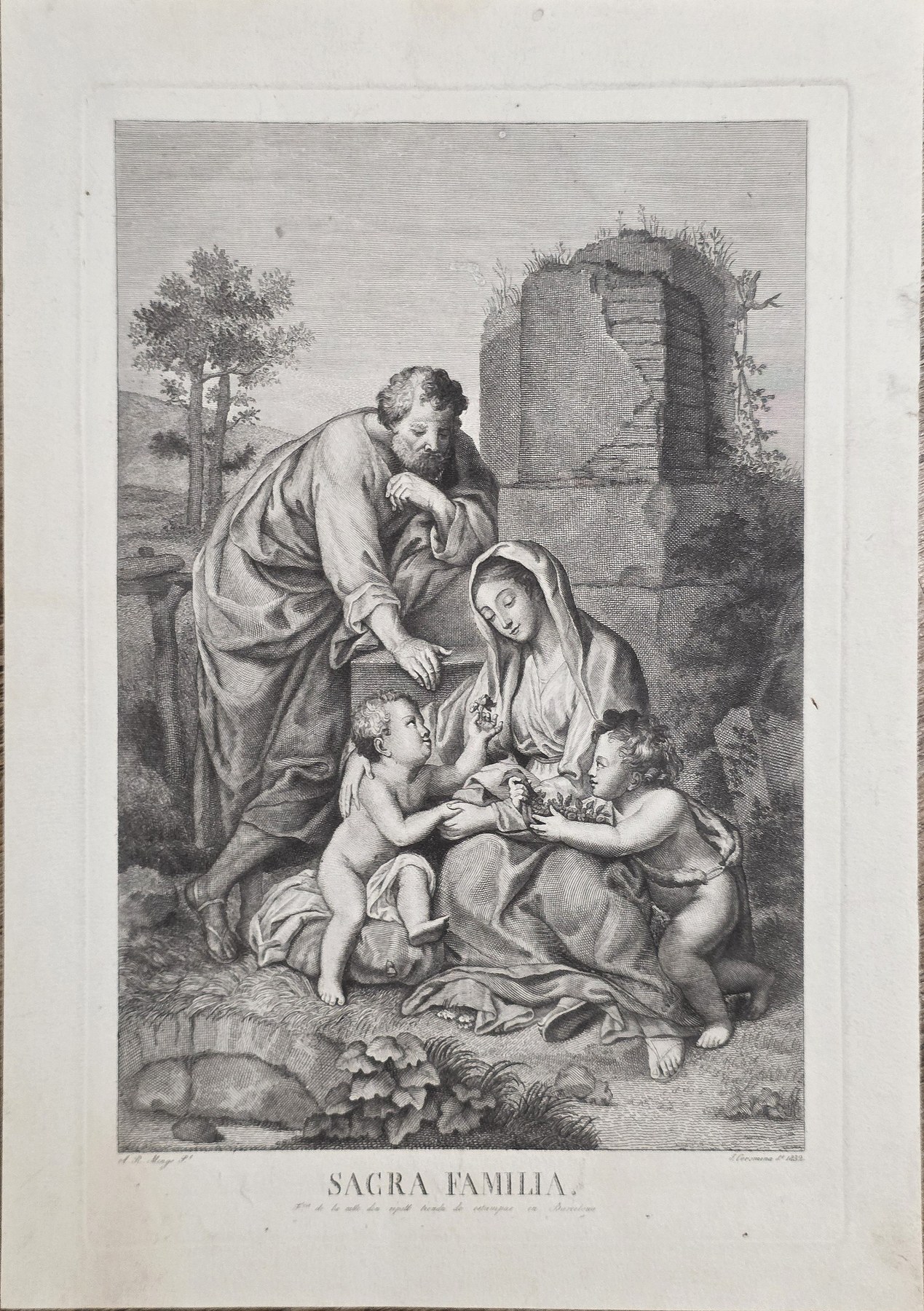 Heilige Familie vor Ruinenbogen