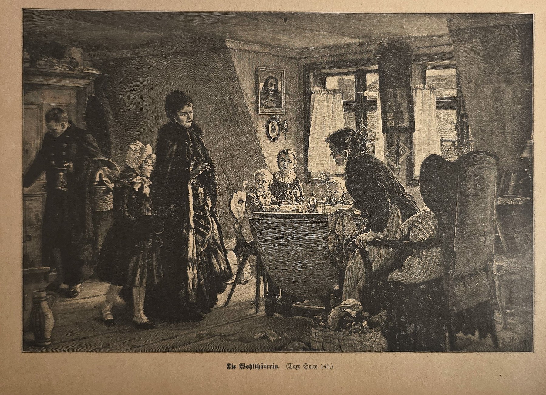 Familie an einem großen Waschkessel