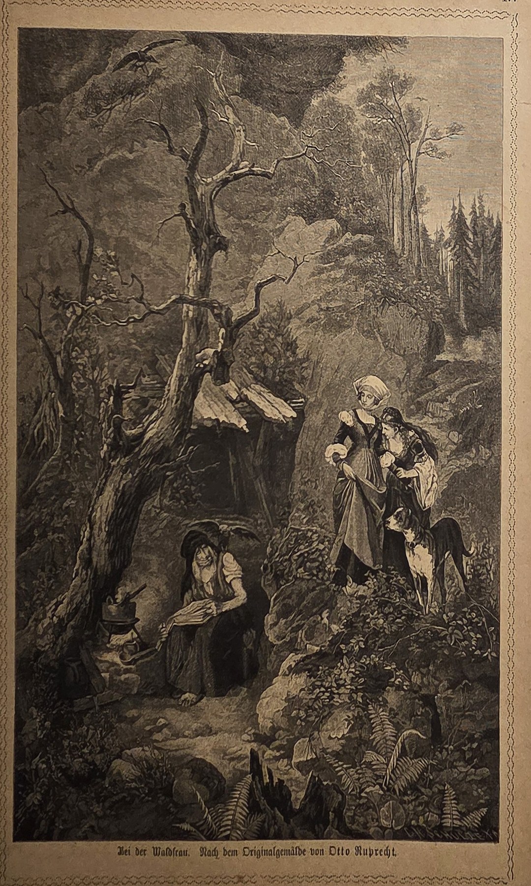 Personen in felsigem Waldgelände