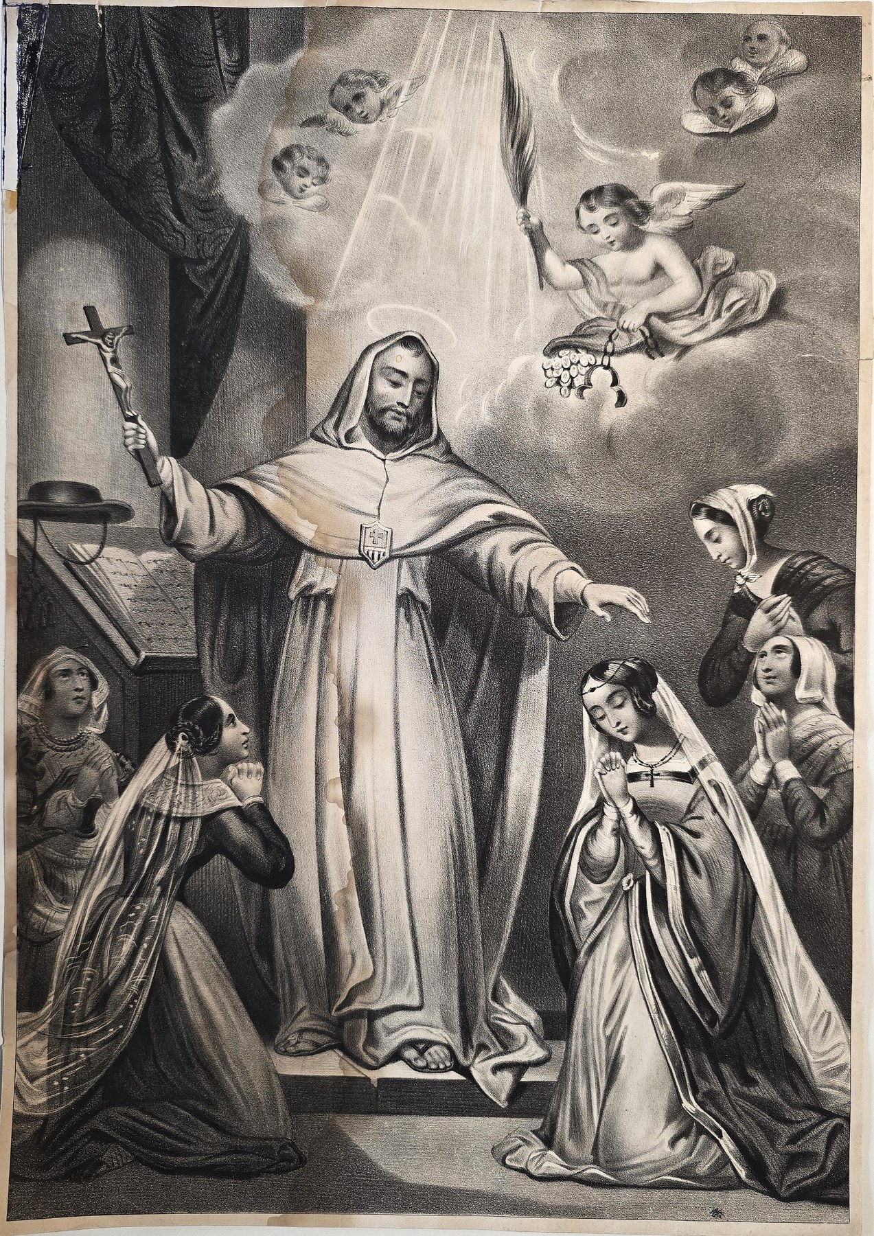 Christus zwischen zwei knienden Ordensfrauen