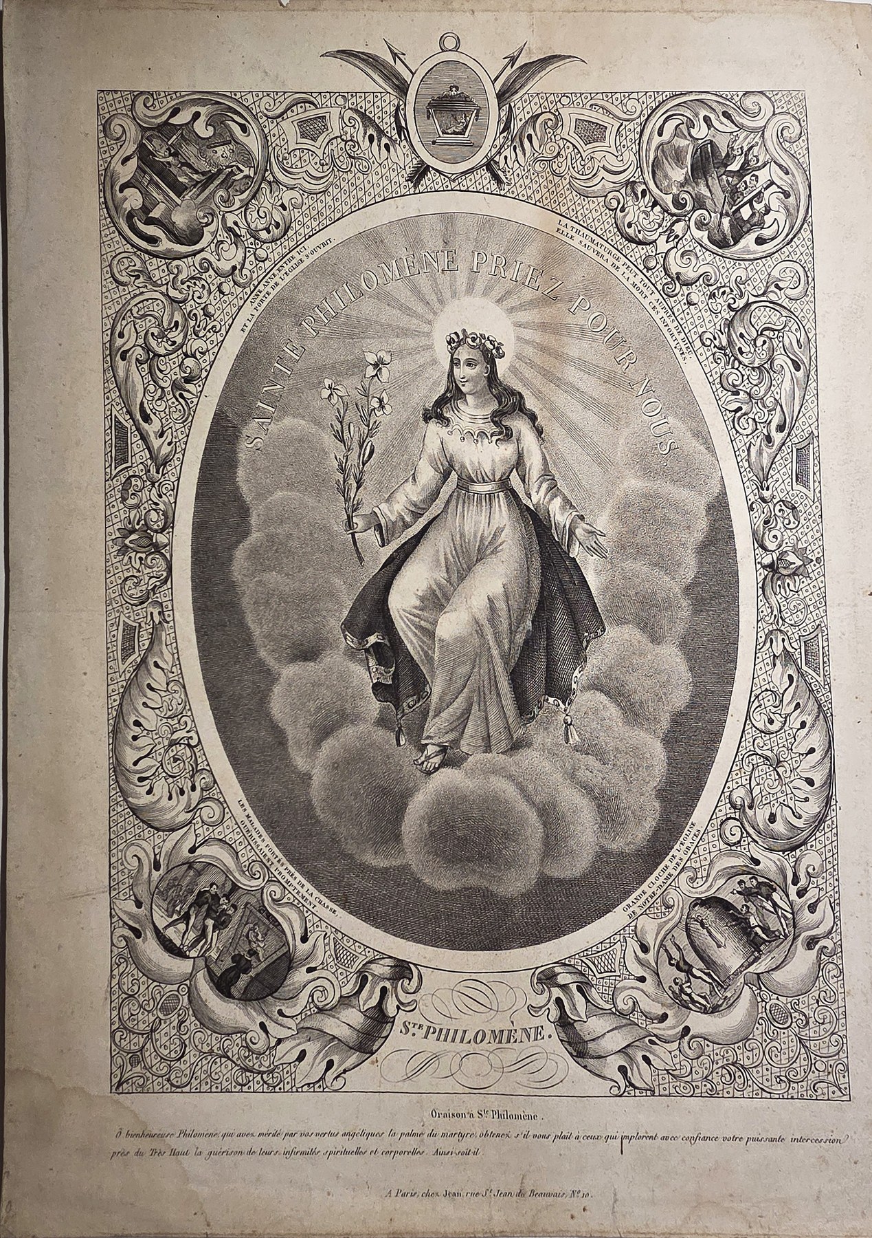 Madonna in ovalem Wolkenrahmen