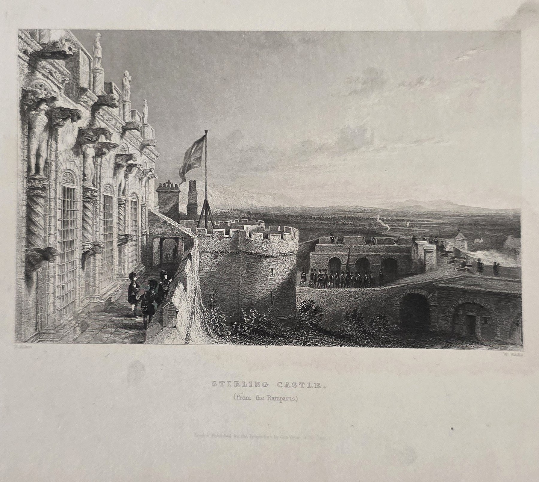Festungsanlage über Stadtmauer und Brücke
