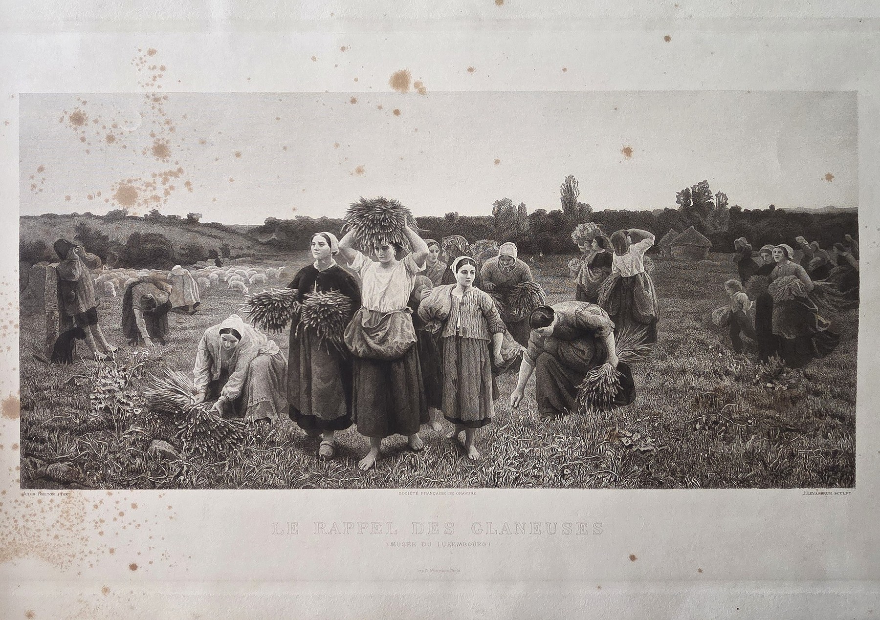einer ländlichen Ernteszene mit Frauen und Kindern
