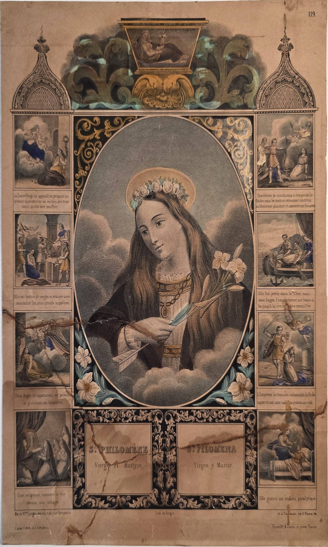 einer Madonna mit Kind im reich gegliederten Bilderrahmen