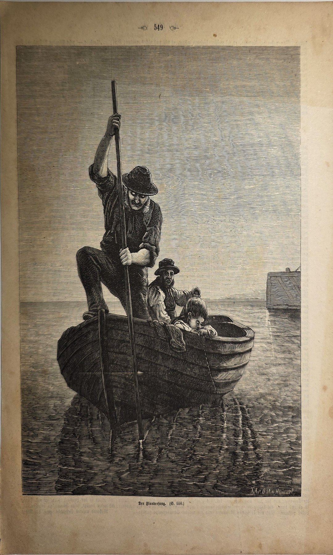 Fischer in einem Boot auf offenem Wasser