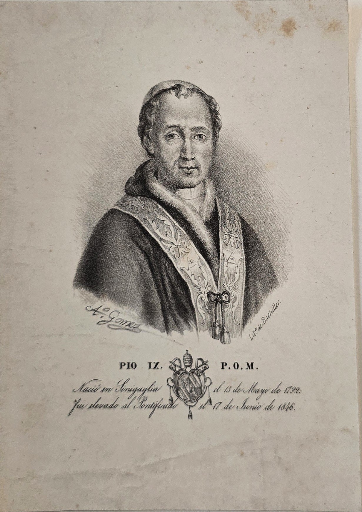 Geistliches Porträt mit Brustkreuz und Handschrift